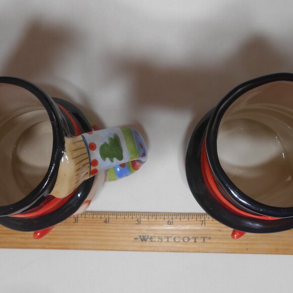 LOT 2 VTG ROUND PORCELAIN SNOWMAN PACIFIC ISLAND CREATIONS COFFEE CUPS MUGS 🔥 - Picture 6 of 9